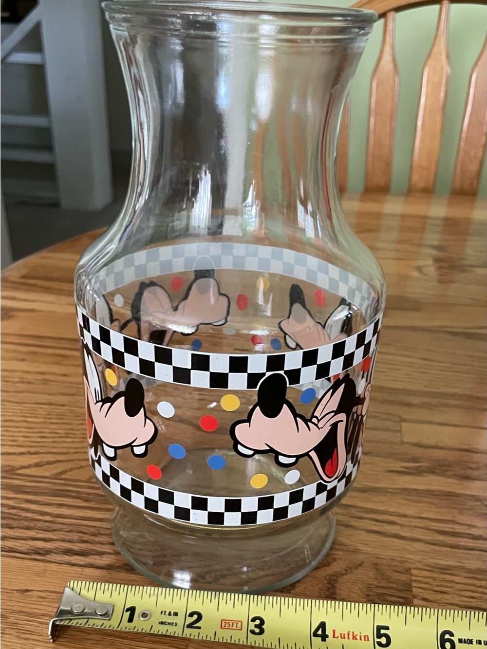 Disney Goofy Clear Glass Party Vase or Pitcher